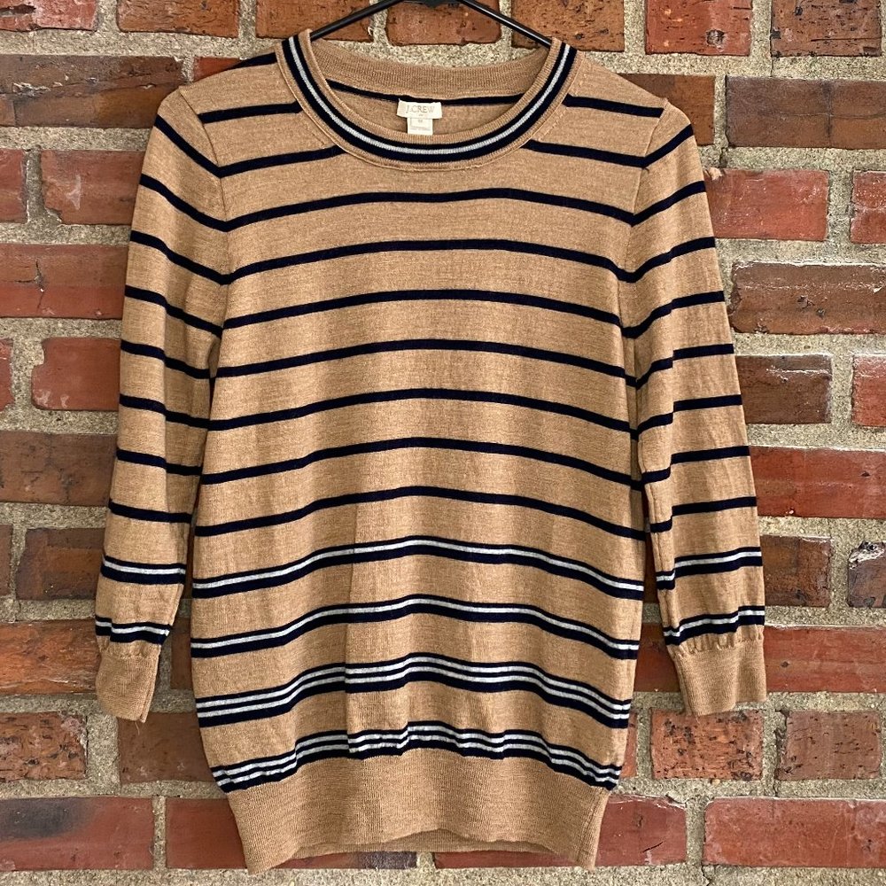 J.Crew 100% Merino Wool Charley Striped Sweater